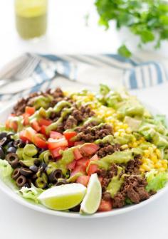 
                    
                        {skinny} taco salad with avocado cilantro dressing
                    
                