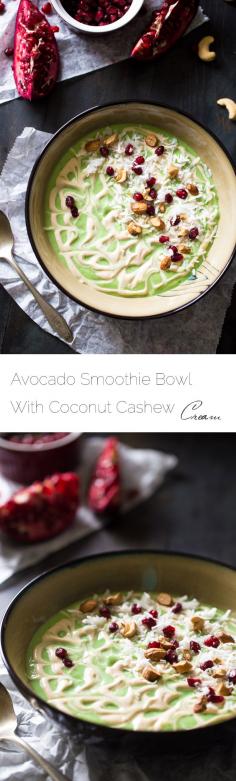 
                    
                        Avocado Smoothie Bowl with Cashew Cream - Ready in 5 minutes, protein packed and full of superfoods! This will be your new favorite detox breakfast! | Foodfaithfitness.com | #recipe
                    
                