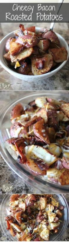
                    
                        Cheesy Bacon Roasted Red Potatoes | therusticwillow.com
                    
                