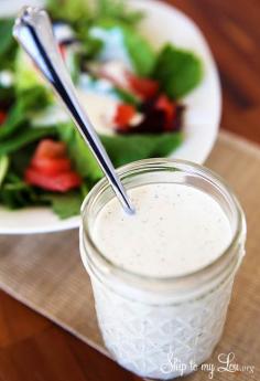 
                    
                        The BEST Homemade Ranch Salad Dressing Recipe #recipe #ranch skiptomylou.org
                    
                