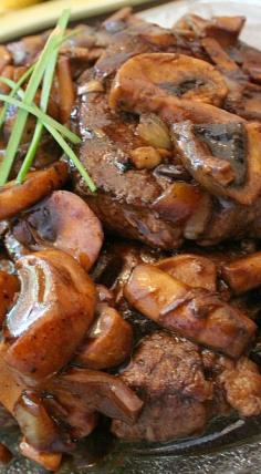 Steak with Balsamic Mushroom Sauce