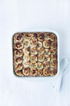 
                    
                        baked banana oatmeal with nuts, seeds, and cinnamon
                    
                