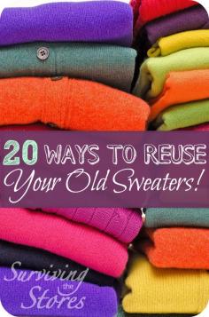Some cool ways to use old sweaters - I particularly like the boot socks!