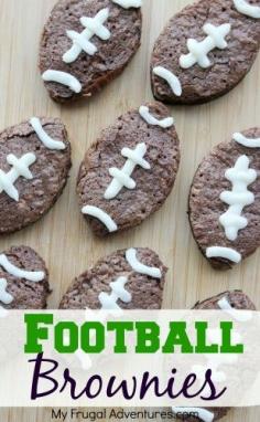 
                    
                        Football Brownies (perfect for sports, parties and Superbowl!) You won't believe how easy these are to make!
                    
                
