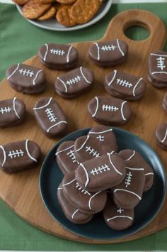 
                    
                        Super Bowl Peanut Butter Chocolate Football Food Idea
                    
                
