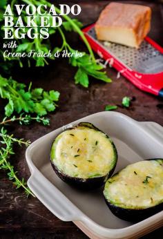 
                    
                        Avocado baked eggs with creme fraiche and herbs | Delicious Everyday
                    
                