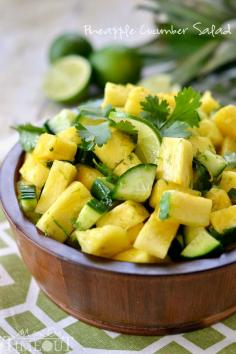 
                    
                        Pineapple Cucumber Salad | MomOnTimeout.com
                    
                
