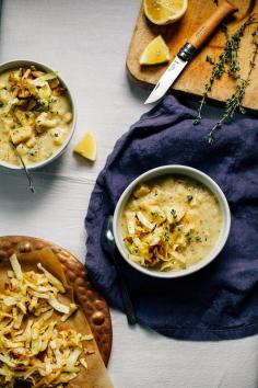 
                    
                        Winter vegetable chowder with crispy cabbage
                    
                