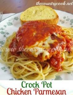 The Country Cook: Crock Pot Chicken Parmesan #crockpot #recipes #healthy #slowcooker #recipe