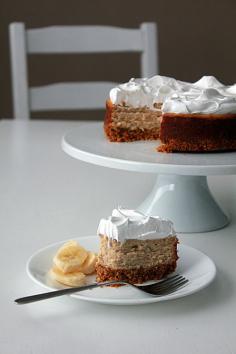 
                    
                        Peanut Butter Cheesecake with Marshmallow Frosting and Bananas
                    
                