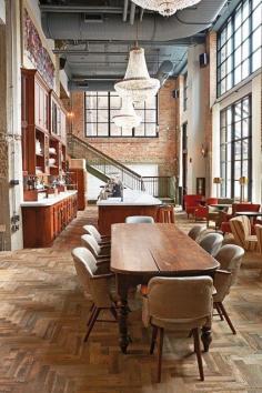 
                    
                        Restaurant at the Soho House Chicago designed by Hartshorne Plunkard Architecture (HPA)
                    
                