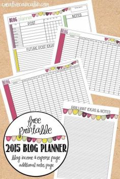 
                    
                        2015 Blog Planner |Free Printable | Income and Expense Page for the Year | Additional Notes Page | Weekly Blog Planner  | Yearly Calendar | Yearly Daily Planner | creativecaincabin...
                    
                