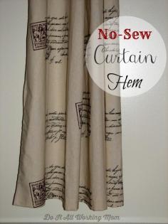 
                    
                        No-sew curtain hem - Do It All Working Mom
                    
                
