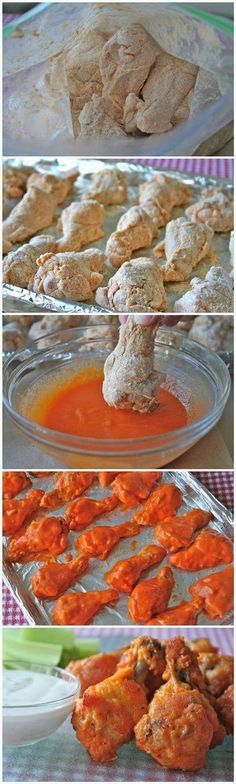 
                    
                        Baked Chicken Wings – They are super crunchy without being fried. Use coconut flour to make paleo
                    
                