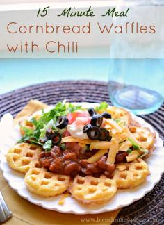 
                    
                        cornbread waffles with chili! Quick 15 minute meal!
                    
                