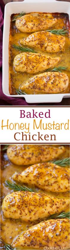 
                    
                        Baked Honey Mustard Chicken - this is easy, healthy and incredibly delicious!!
                    
                