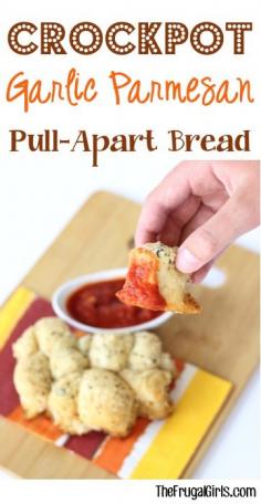 
                    
                        Crockpot Garlic Parmesan Pull-Apart Bread Recipe! ~ from TheFrugalGirls.com ~ the perfect Casy Slow Cooker Party Appetizer or delicious Dinner side! #slowcooker #recipes #thefrugalgirls
                    
                