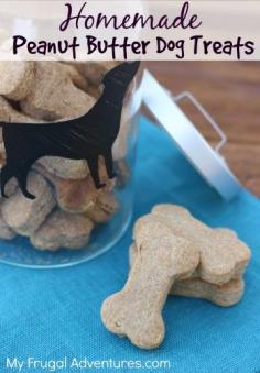 
                    
                        Easy, inexpensive and all natural homemade peanut butter dog treats! My kids love making these for our dog and they can be a wonderful homemade gift idea!
                    
                