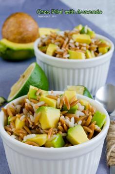 
                    
                        Orzo Pilaf with Avocado. Squeeze lemon when eating! | giverecipe.com | #orzo #pilaf #avocado
                    
                