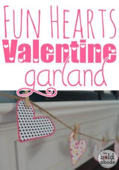 Here is a super quick and easy way to throw up some Valentine's Love in your home!  Just print this Fun Hearts Printable out and make your very own Fun Hearts Garland!  It's simply just THE Cutest thing EVER!
