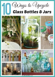 
                    
                        Ever wonder what to do with that empty wine bottle, baby food jar or jam jar? Here are 10 great ideas for taking something you'd normally recycle or throw out and making something pretty and useful out of it.
                    
                