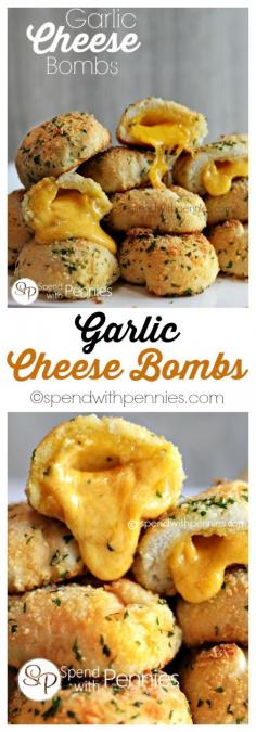 
                    
                        These Garlic Cheese Bombs are not only delicious, they are easy to make!  Perfect as a snack, appetizer or side!
                    
                