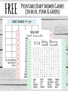 
                    
                        Free Printable Baby Shower Games: Word Search, Bingo, Word Scramble and More! 3 differnt color options!
                    
                