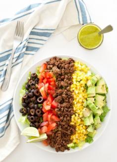 
                    
                        {skinny} taco salad with avocado cilantro dressing
                    
                