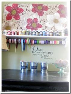 
                    
                        DIY a basic shelf to store your acrylic paints and ribbons
                    
                