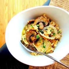 
                    
                        Steel Cut Oats with Sauteed Mushrooms, Onion, and Thyme
                    
                