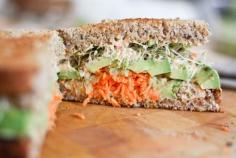 
                    
                        Vegan Humdinger Hummus, Carrot, Cucumber, Avocado, and Alfalfa Sprout Sandwich Recipe
                    
                