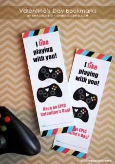 Free Printable Video Game Valentine Bookmarks