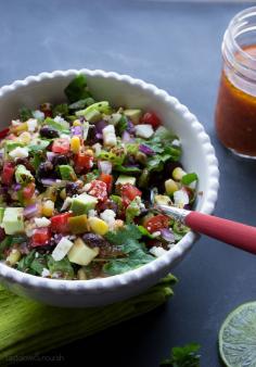 
                    
                        Southwest Chopped Salad with Salsa Vinaigrette | @Taste Love & Nourish
                    
                