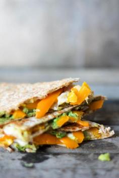
                    
                        Smashed Avocado Roasted Bell Pepper and Pepperjack Cheese Quesadilla + 4 other delicious recipes in this week’s Vegetarian Winter meal plan | Rainbow Delicious
                    
                