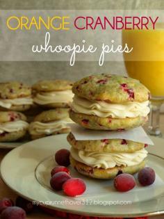 
                    
                        Orange Cranberry Whoopie Pies for your holiday dessert!  #whoopiepie #orange #cranberry - by My Cup Runneth Over
                    
                