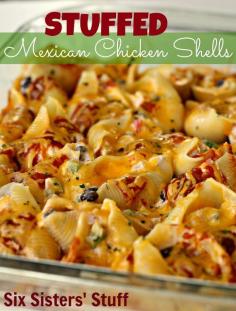 Six Sisters Stuff: Stuffed Mexican Chicken Shells {Freezer Meal} Good, I would just use less cream cheese than called for next time, since it overpowered the other ingredients in the recipe.
