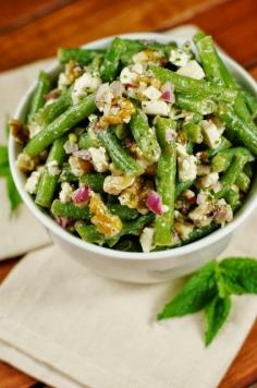 Fresh Green Bean, Walnut & Feta Salad. Click on the image for the ingredients and discover more delicious recipes. #FetaSalad, #Fresh, #GreenBean, #Walnut #Salad