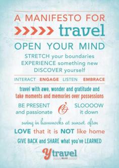 
                    
                        10 Principles to Make Your Travels Memorable - our manifesto
                    
                