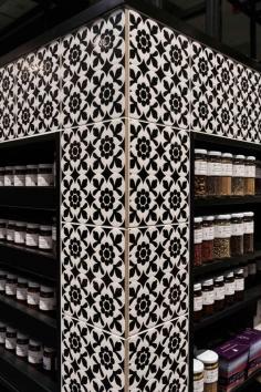 
                    
                        Gewurzhaus Merchants Stores by Doherty Design Studio. Tiled shelf unit.
                    
                