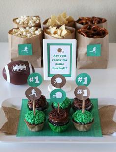 
                    
                        Free Football Party Printables. Perfect for the Super Bowl! Easy and fun! Love the football field paper:-)
                    
                