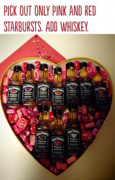 
                    
                        23 Insanely romantic ideas - pick out the pink/red starburst, add fav liquor. - for greg next valentine's day
                    
                