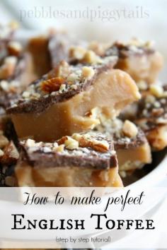 
                    
                        This is a great step by step recipe for homemade toffee: Perfect English Toffee Tutorial
                    
                