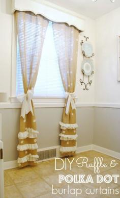 
                    
                        DIY Polka Dot Burlap Curtains - www.classyclutter...
                    
                