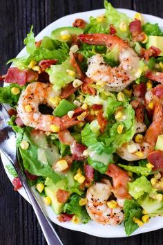 Shrimp, Avocado  Roasted Corn Salad Recipe | See more about shrimp avocado, roasted corn salad and corn salads.