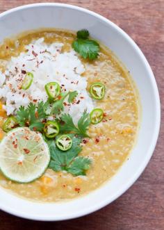 
                    
                        Coconut Lentil Soup with Lemongrass and Ginger
                    
                