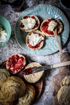 
                    
                        devon cream tea traditional english scones with cream and jam
                    
                