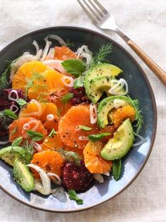 
                    
                        Citrus Fennel and Avocado Salad with a sweetened honey vinaigrette is like sunshine in a dish!
                    
                