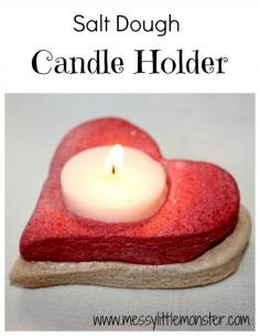 
                    
                        Messy Little Monster: Salt Dough Crafts: Heart Candle Holder (Valentines day)
                    
                