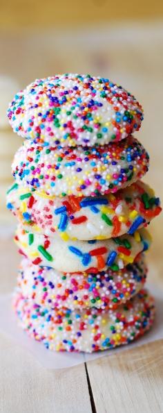 
                    
                        Vanilla sugar cookies decorated with sprinkles. Easy-to-make, delicious, and festive!
                    
                