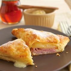
                    
                        Baked Monte Cristo Sandwiches. Simple recipe, easy to make. Used sprinkle cheese instead of slices, and melted butter instead of egg (got less brown on top). Also left off the sweet part (no sugar dusting or syrup). Easy lunch to make ahead of time.
                    
                